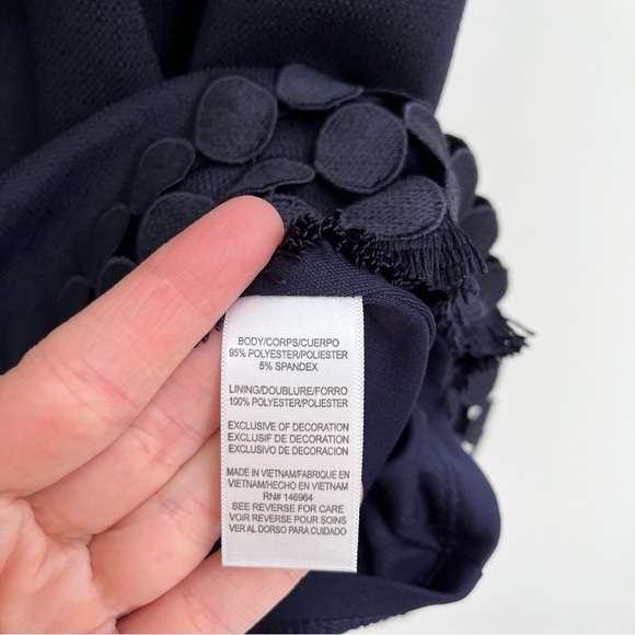 Donna Ricco for Boston Proper navy blue textured sleeveless sheath dress 8 - Picture 9 of 10